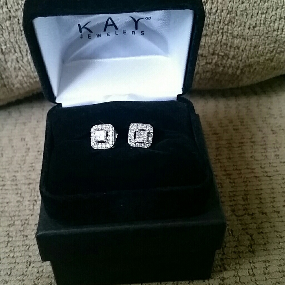 Quad Set diamond halo earrings